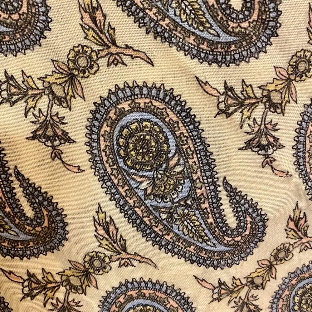 2 Scarves 1 Square Blue Yellow Paisley Scarf 1 Thin Gray Pink Floral Scarf